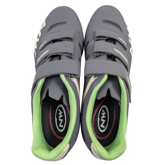 Northwave Core WMN Womens 8.5 Cycling Shoes Gray Green Hook Loop Closure EUC - Picture 4 of 8